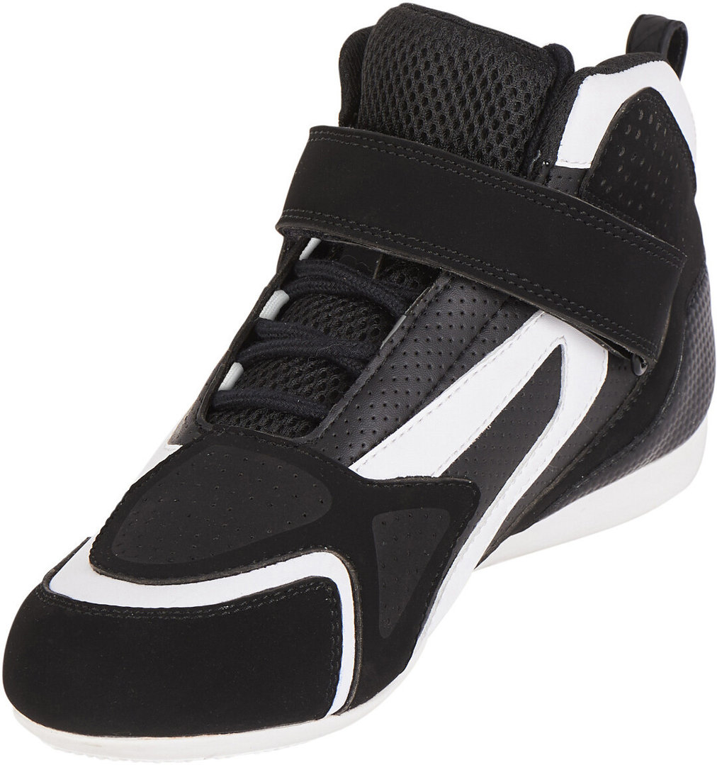 Side view of Furygan V4 Vented Motorcycle Shoes, black-white, Size 40 for Men