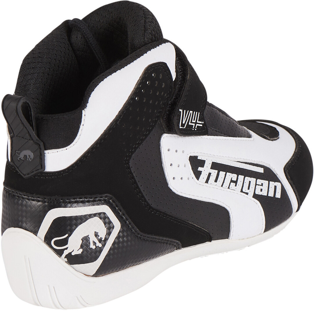 Side view of Furygan V4 Vented Motorcycle Shoes, black-white, Size 40 for Men