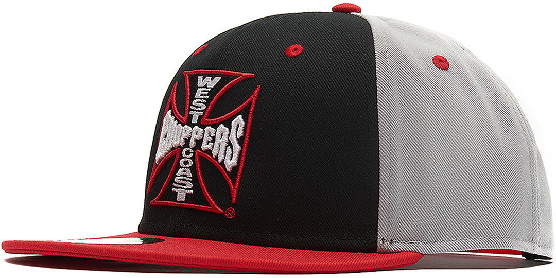 West Coast Choppers Dominator Flatbill Snapback Cap, black-white-red, Size L, black-white-red, Size L