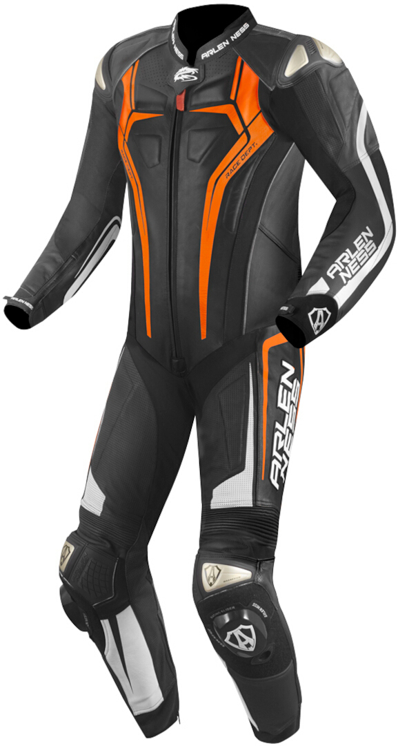 Arlen Ness Sugello 2 1-Teiler Motorrad Lederkombi, schwarz-orange, Größe 56, schwarz-orange, Größe 56