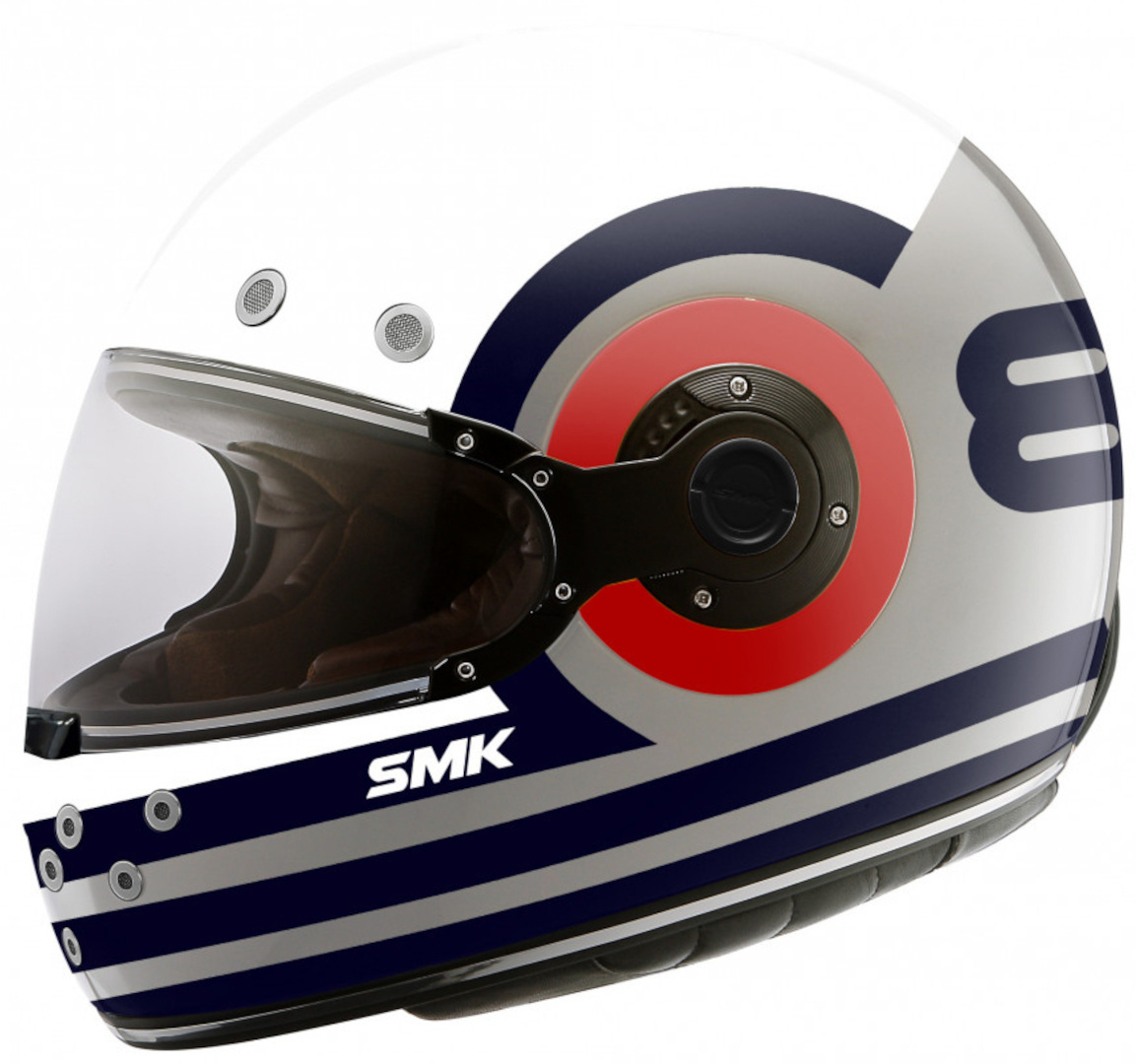 SMK Retro Ranko Helmet, grey-white-blue, Size S, grey-white-blue, Size S