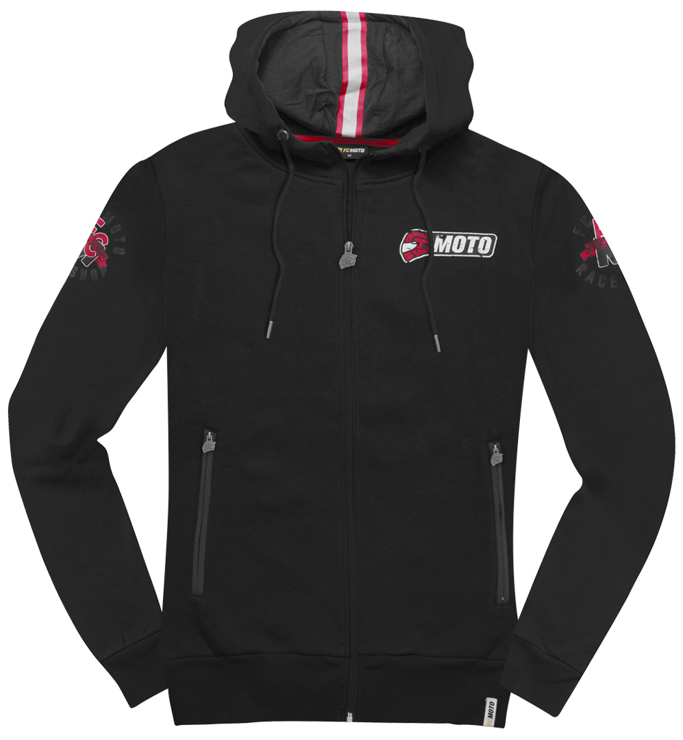 FC-Moto Effortless Ladies Zip Hoodie, black-red, Size XS for Women, black-red, Size XS for Women