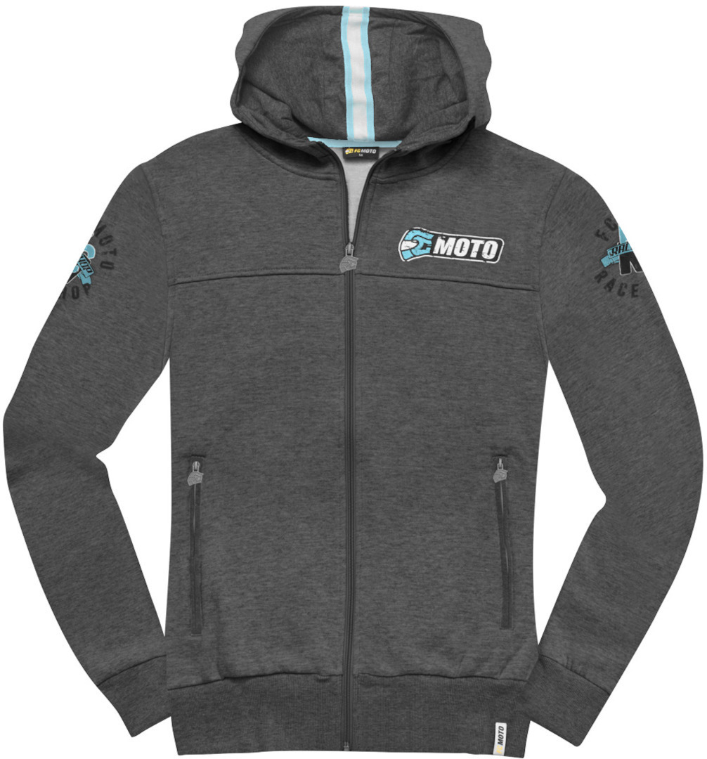 FC-Moto Effortless Ladies Zip Hoodie, grey-blue, Size XS for Women, grey-blue, Size XS for Women