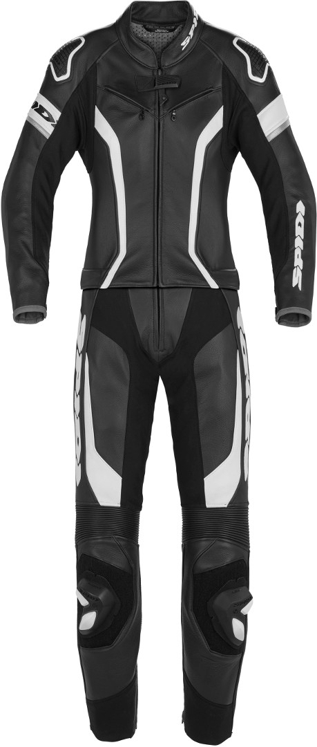 Spidi Laser Touring Two Piece Ladies Motorcycle Leather Suit, black-white, Size 38 for Women, black-white, Size 38 for Women