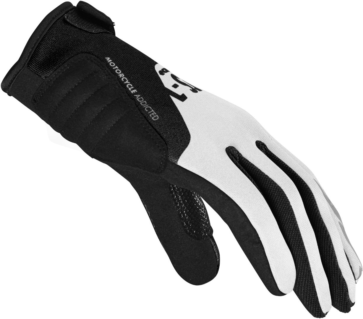 Side view of Spidi CTS-1 Ladies Motorcycle Gloves, black-white, Size XL for Women