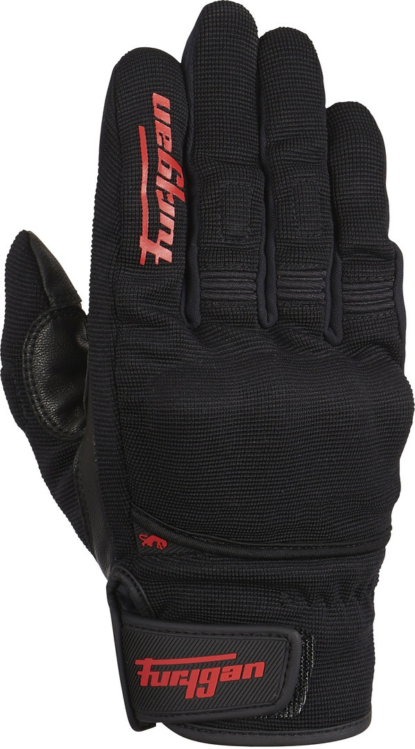 Furygan Jet D3O Motorcycle Gloves, black-red, Size S, black-red, Size S