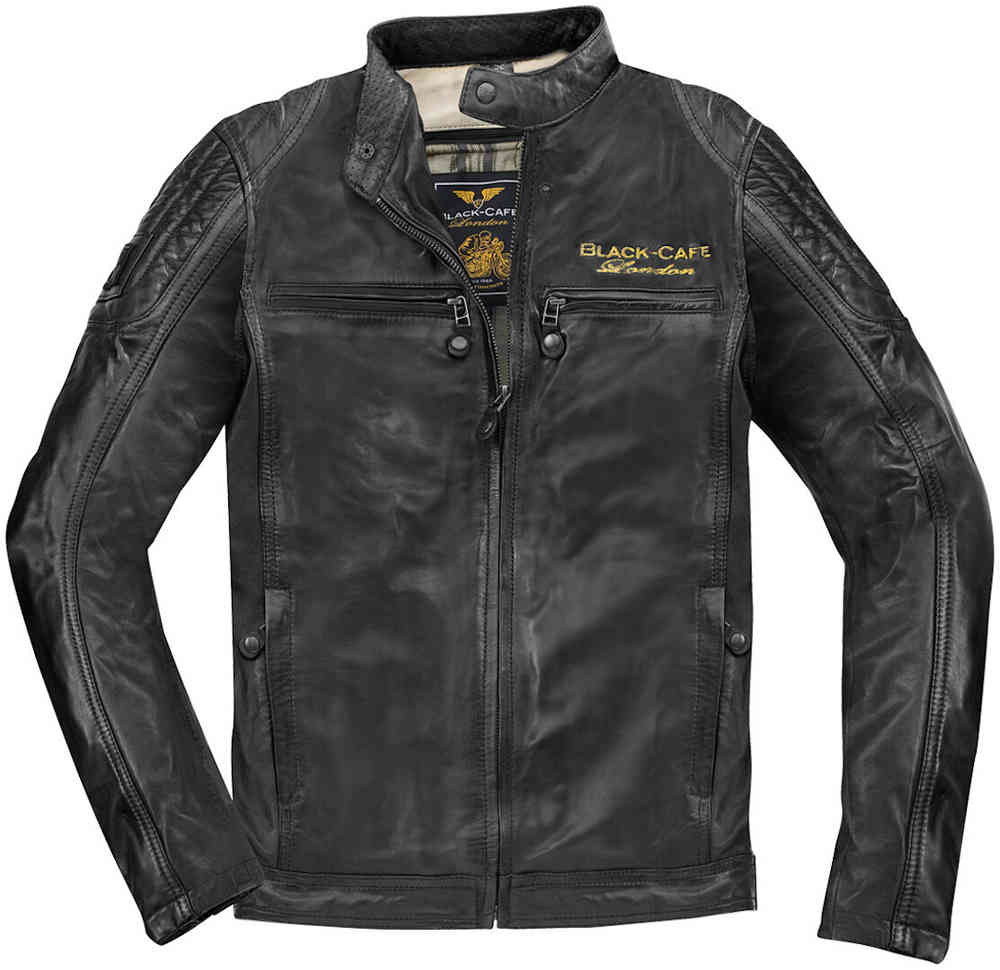 Black Cafe London Miami Motorcycle Leather Jacket