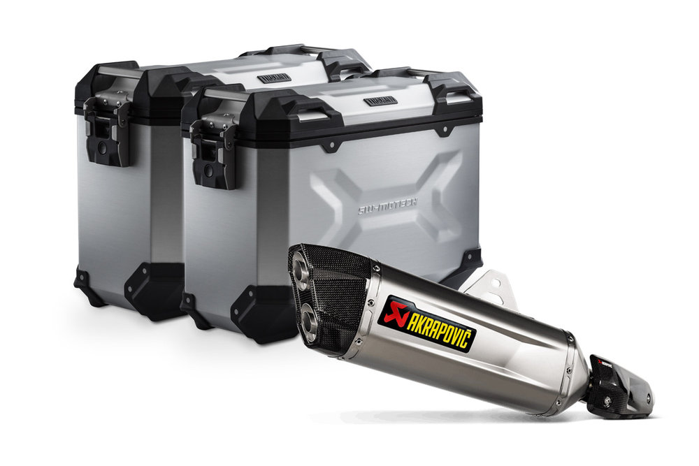 SW-莫泰克TRAX ADV铝箱系统–阿克拉波维奇-银。37/37 l. 雅马哈·泰内雷 700 （19-）.