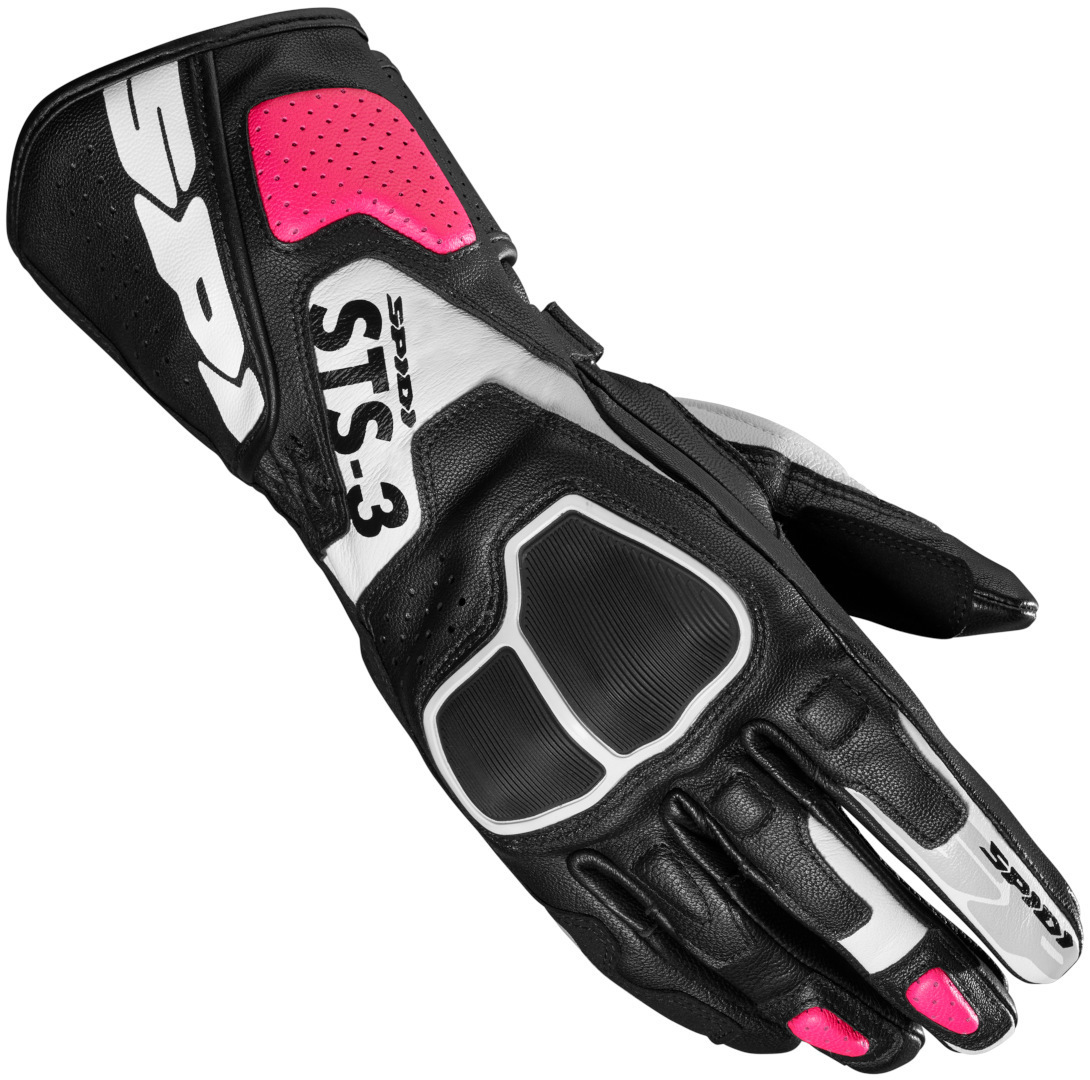 Spidi STS-3 Ladies Motorcycle Gloves, black-pink, Size XS for Women, black-pink, Size XS for Women
