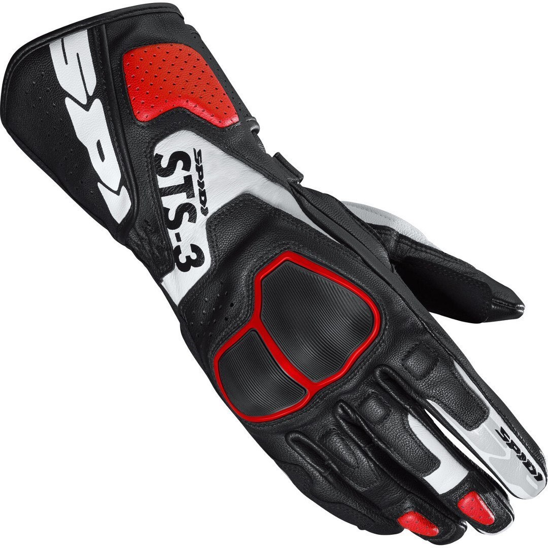 Spidi STS-3 Ladies Motorcycle Gloves, black-red, Size XS for Women, black-red, Size XS for Women