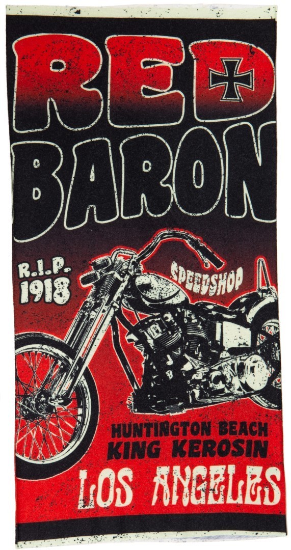 King Kerosin Red Baron Couvre-chef multifonctionnel, noir-rouge