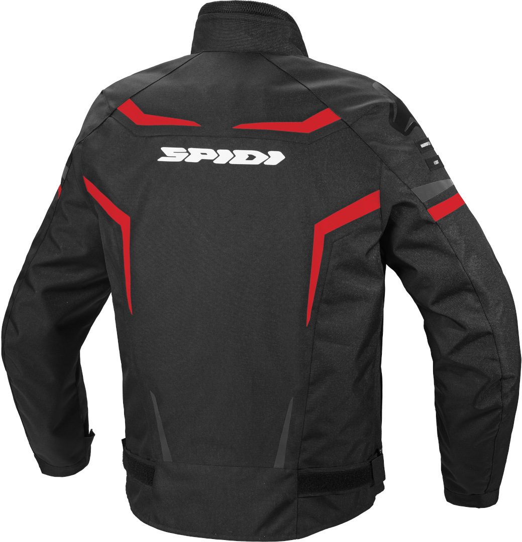 Side view of Spidi Sportmaster H2Out Motorcycle Textile Jacket, black-red, Size S for Men