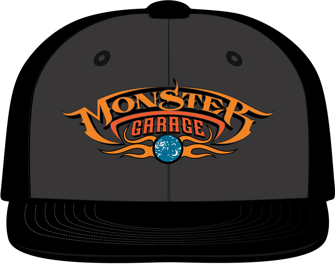 Monster Garage Basic Logo Flatbill Snapback Cap, black-grey, Size L, black-grey, Size L