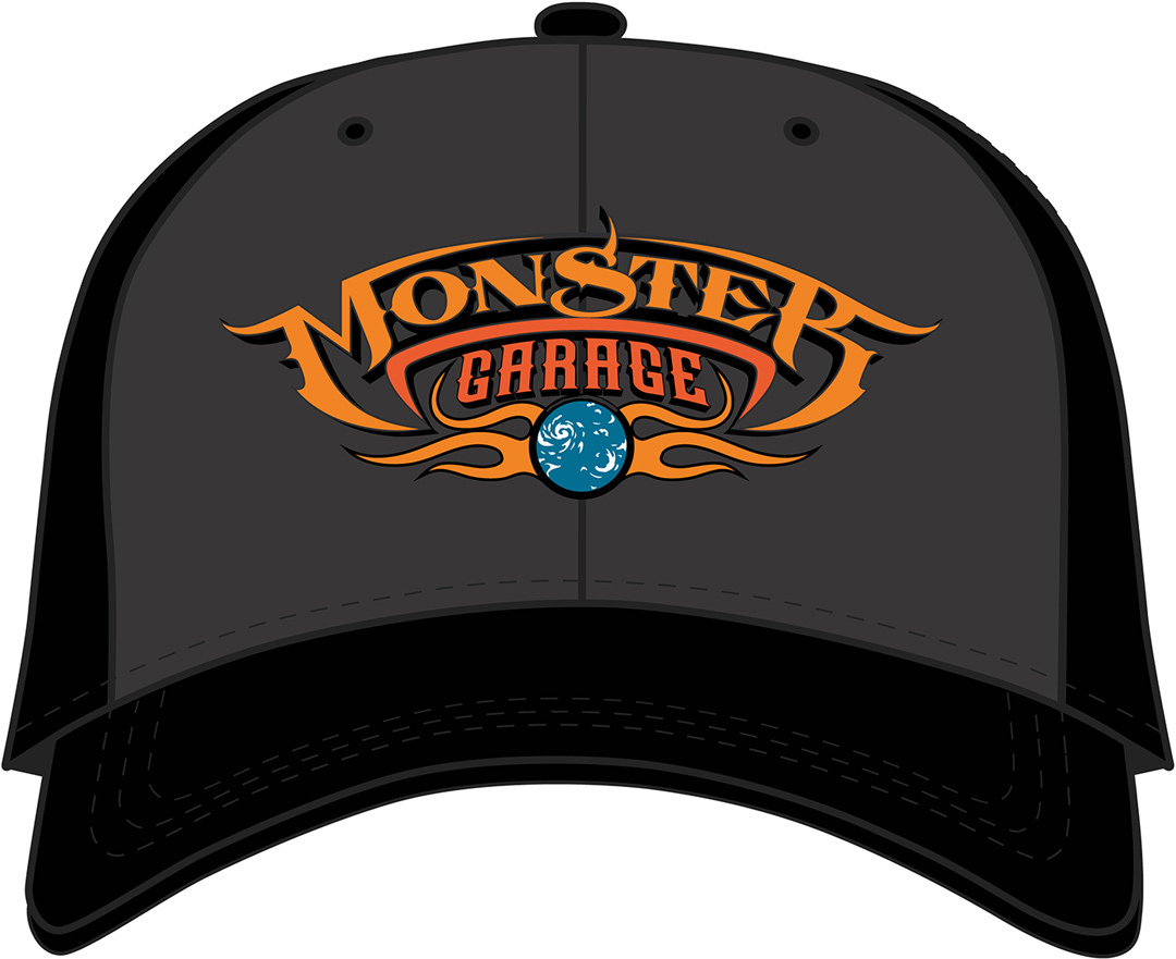 Monster Garage Basic Logo Roundbill Snapback Kappe, schwarz-grau, Größe M, schwarz-grau, Größe M