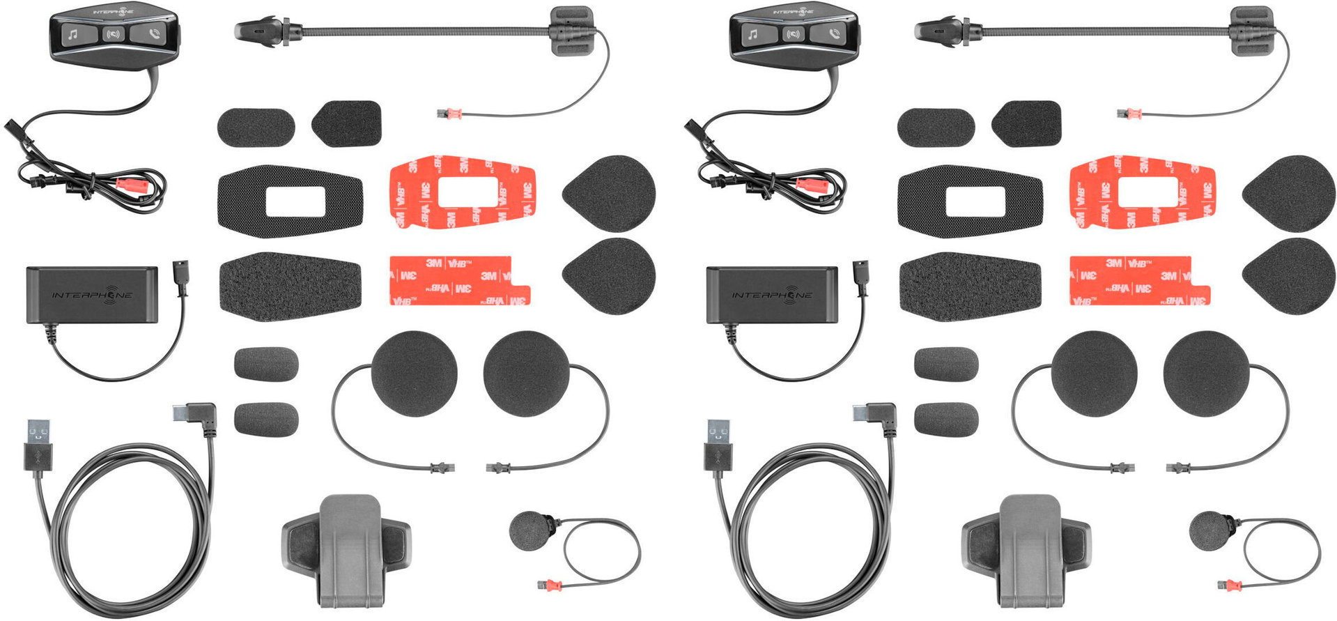 Side view of Interphone U-com 4 Bluetooth Communication System Double Pack, black