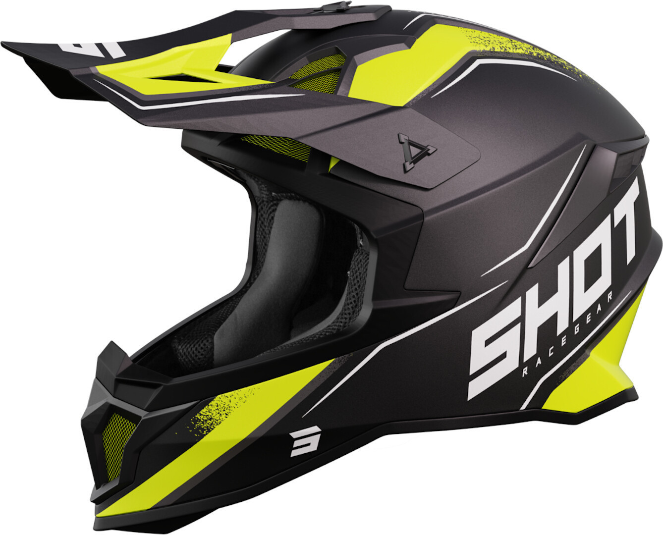 Shot Lite Prism Motocross Helmet, black-yellow, Size XS, black-yellow, Size XS