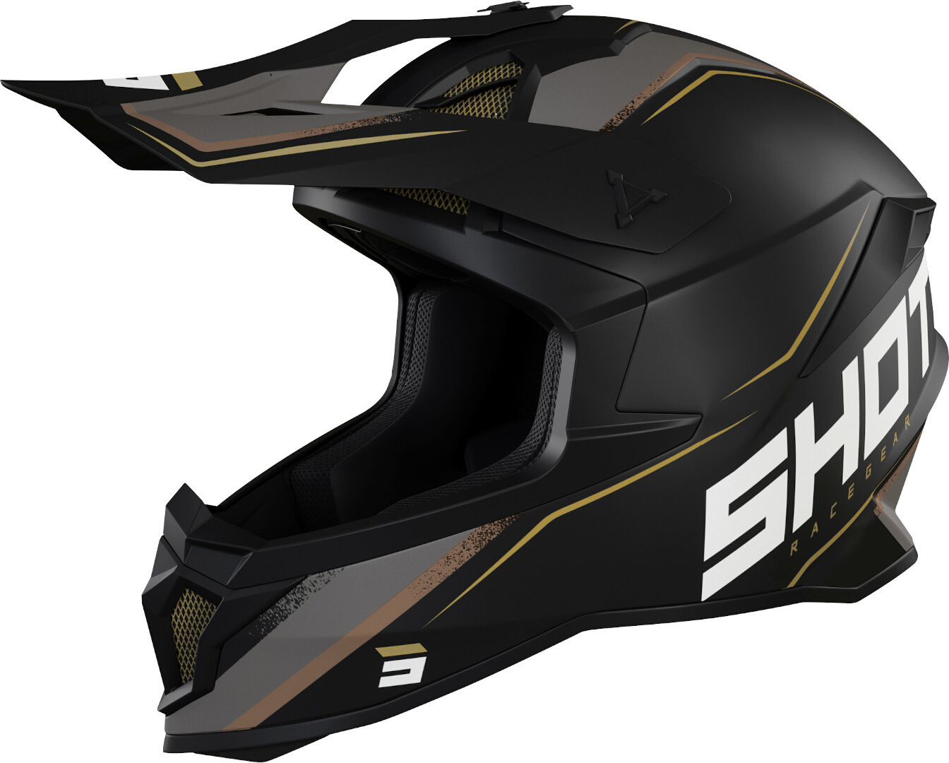 Shot Lite Prism Motocross Helmet, black-gold, Size XS, black-gold, Size XS