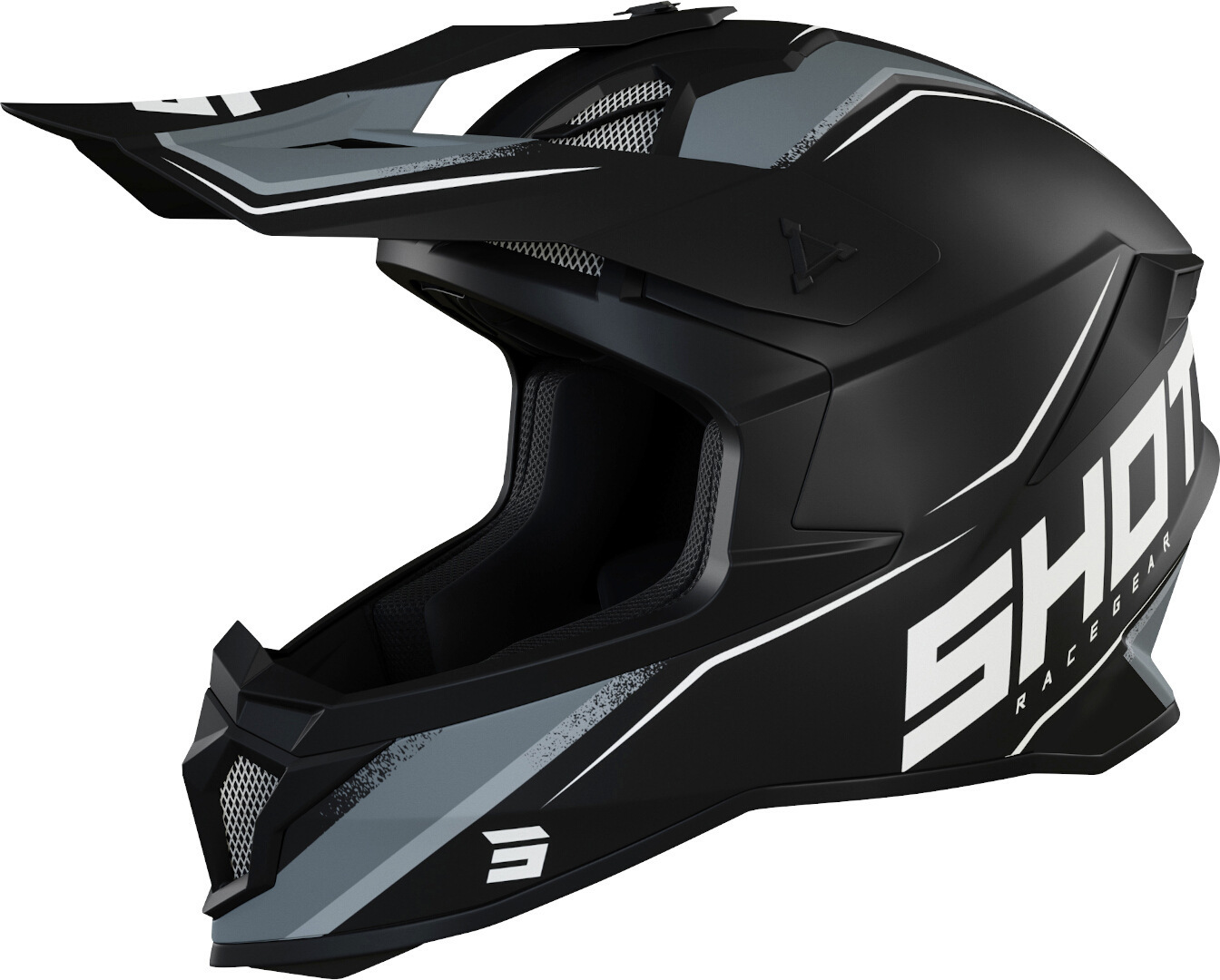 Shot Lite Prism Motocross Helmet, black-white, Size XS, black-white, Size XS