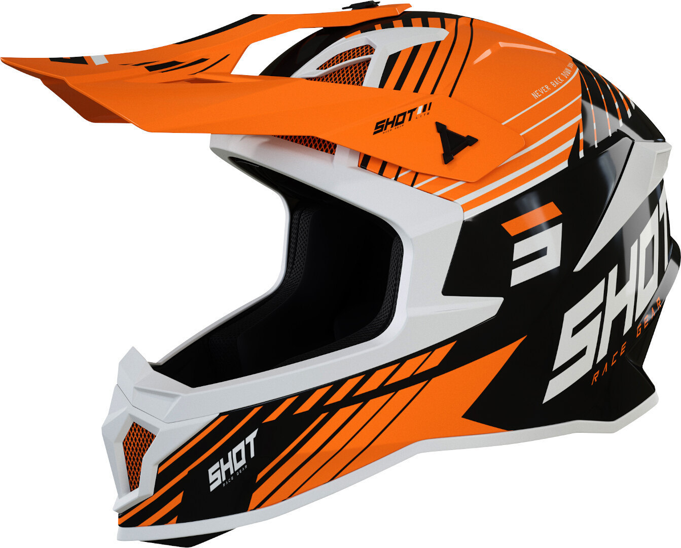 Shot Lite Fury Motorcross helm, zwart-oranje, afmeting L