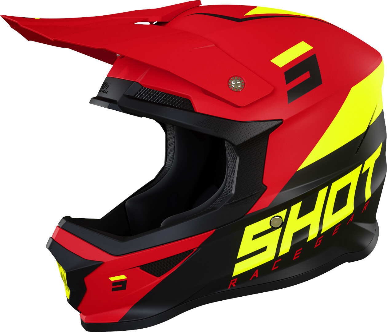 Shot Furious Chase Motocross Helmet, red-yellow, Size XS, red-yellow, Size XS