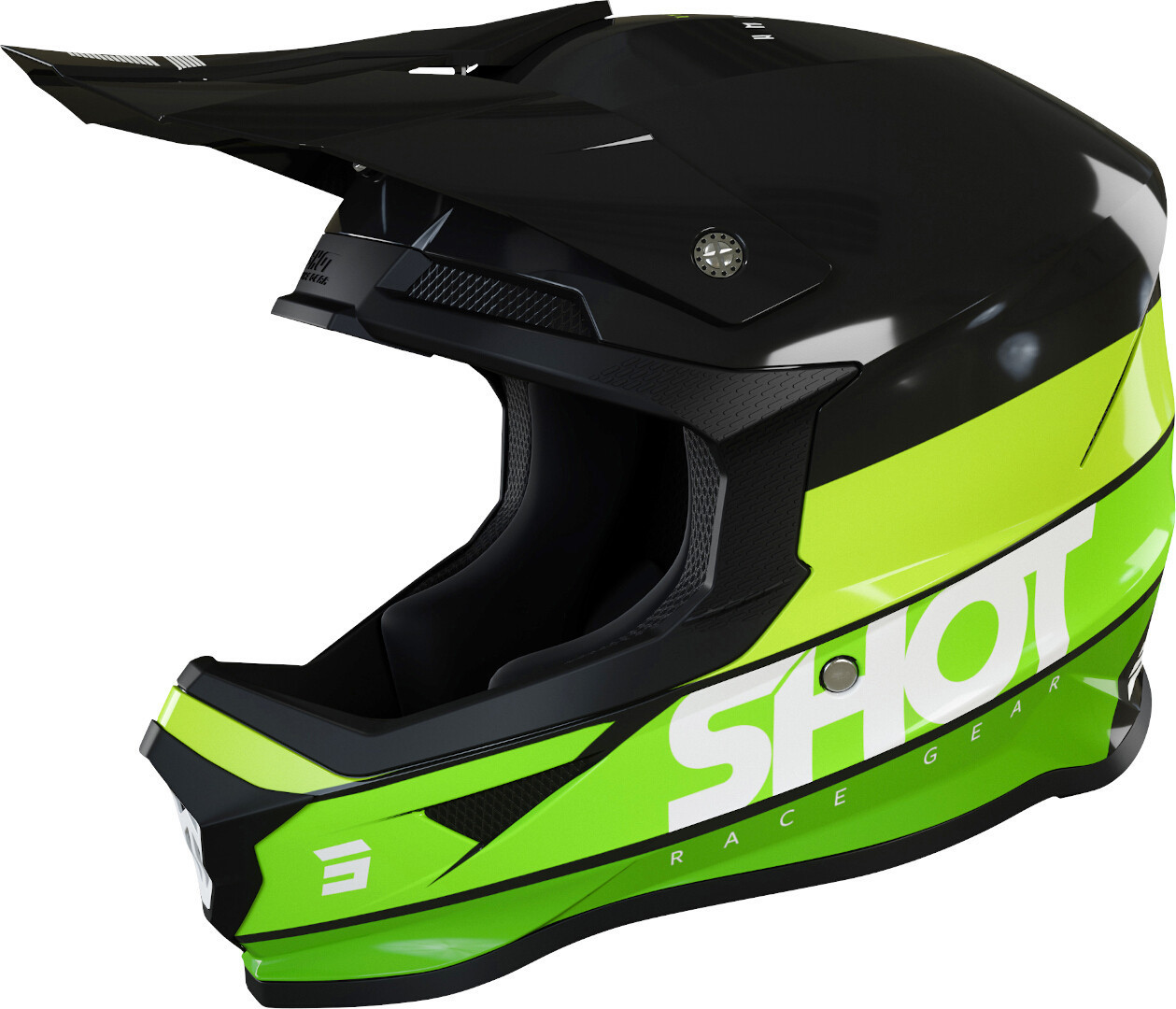 Shot Furious Story Motocross Helmet, black-green, Size XS, black-green, Size XS