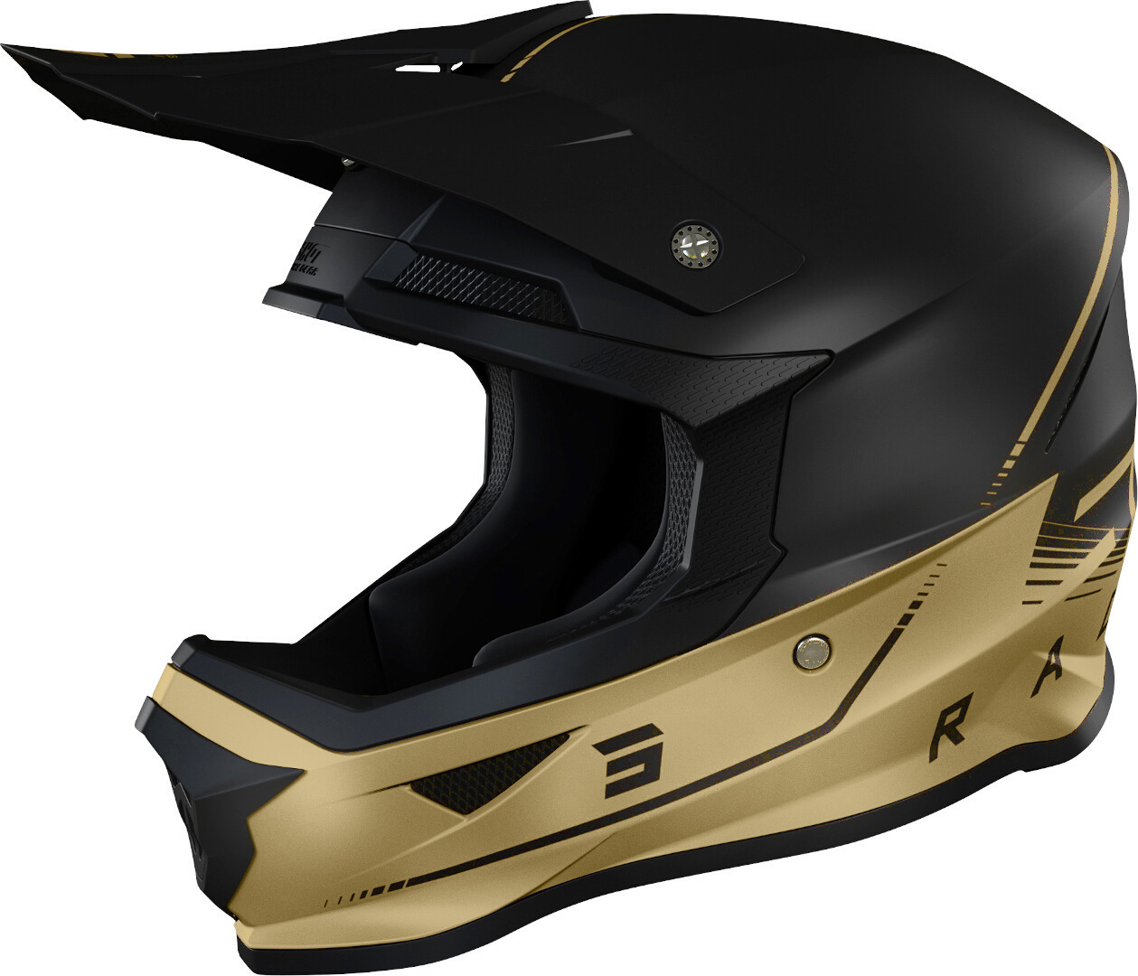 Shot Furious Raw 3.0 Motocross Helmet, black-gold, Size XS, black-gold, Size XS