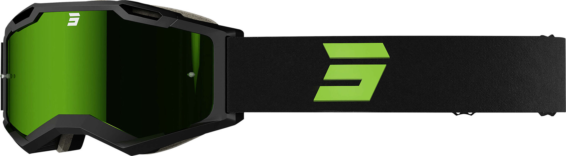Shot Iris 2.0 Tech Motocross Goggles, black-green, black-green, Size One Size