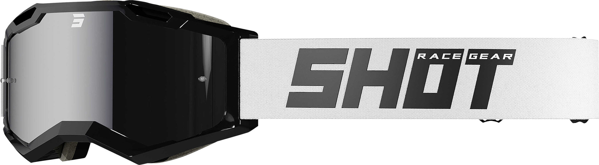 Shot Iris 2.0 Solid Motocross Goggles, black-white, black-white, Size One Size