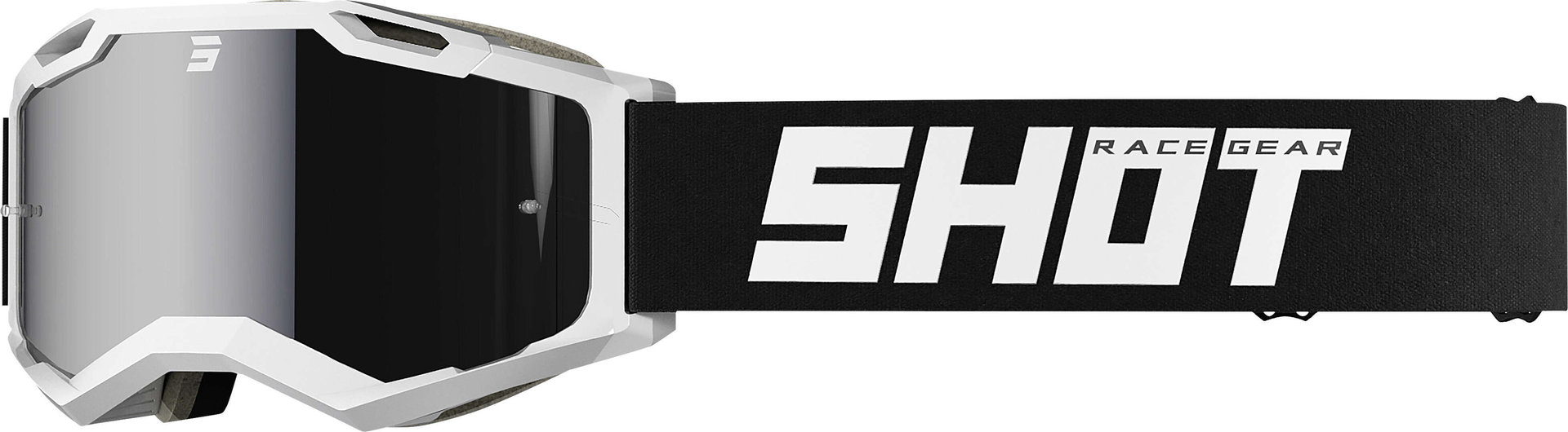 Shot Iris 2.0 Solid Motocross Goggles Motocross beskyttelsesbriller, sort-hvid