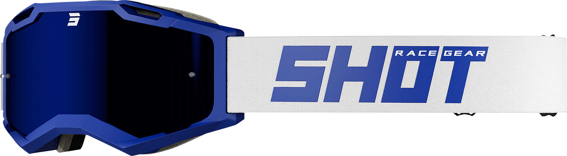 Shot Iris 2.0 Solid Motocross Goggles Motocross beskyttelsesbriller, hvid-blå