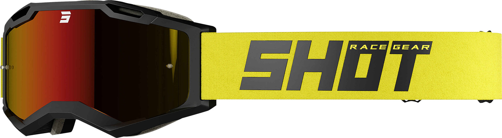 Shot Iris 2.0 Solid Motocross Goggles, black-yellow, black-yellow, Size One Size