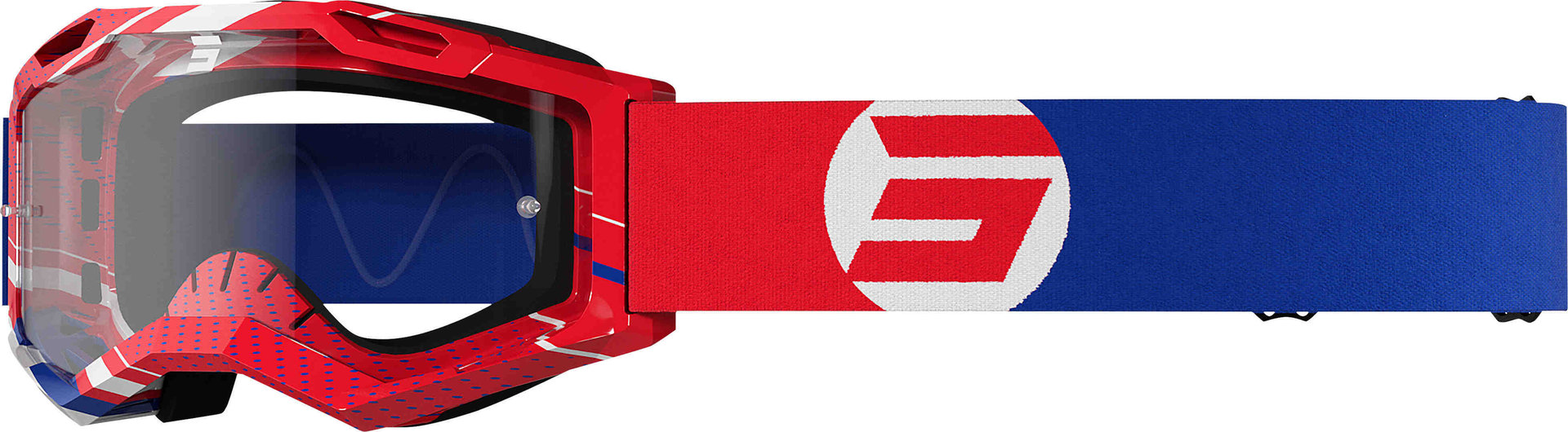 Shot Assault 2.0 Focus Motocross Goggles, red-blue, red-blue, Size One Size