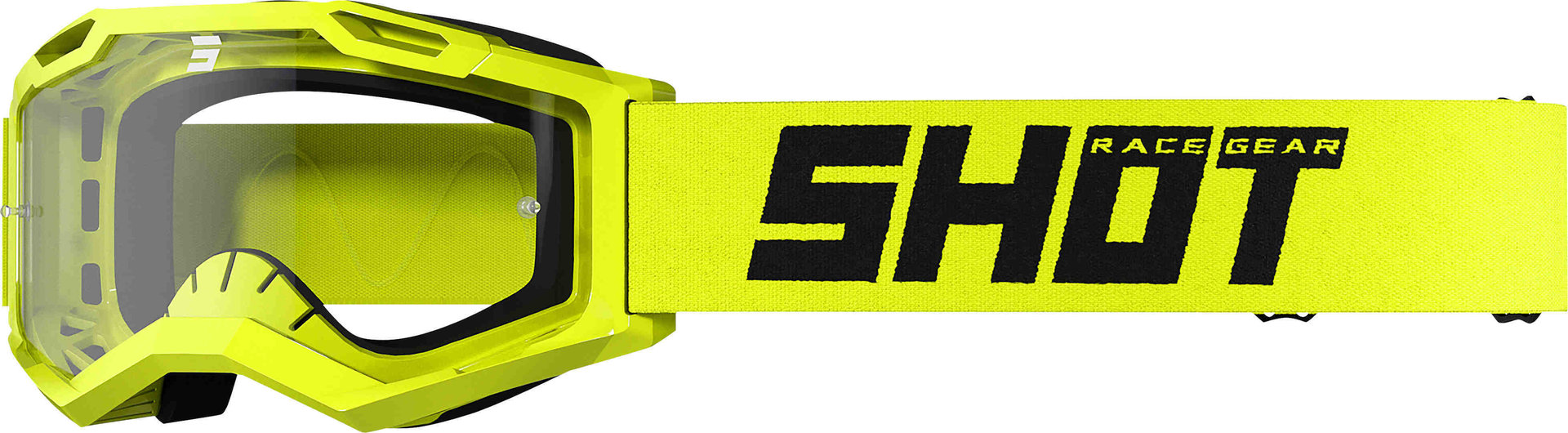 Shot Assault 2.0 Solid Motocross Goggles, yellow, yellow, Size One Size