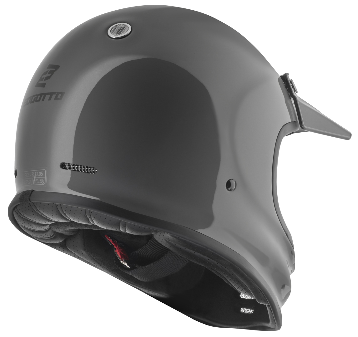 Side view of Bogotto V381 Fiberglass Helmet, grey, Size 2XL for Men