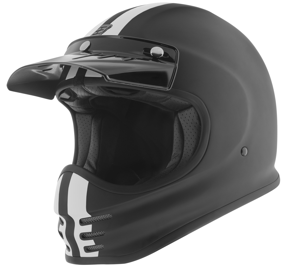 Bogotto V381 Schergo Шлем из стекловолокна Черный матовый/Белый XS 