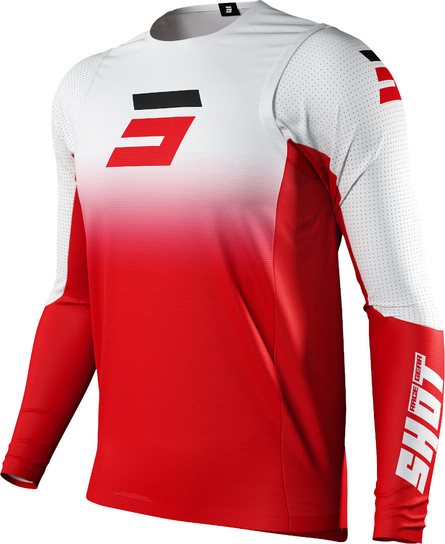 Shot Aerolite Gradient Motocross Jersey, black-white-red, Size M, black-white-red, Size M