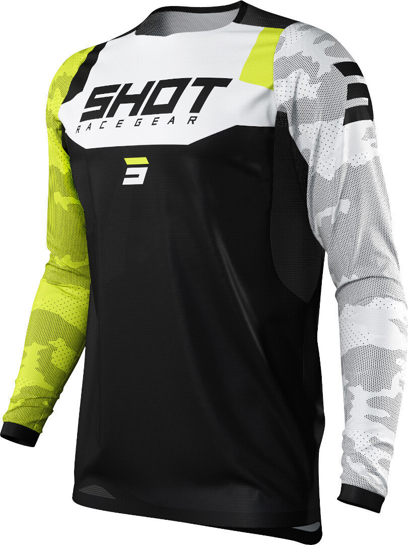 Shot Contact Camo Motocross Jersey, black-yellow, Size M, black-yellow, Size M