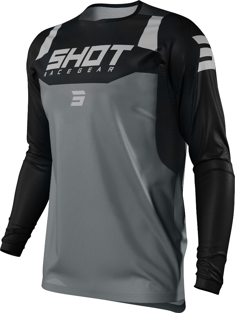 Shot Contact Chase Motocross Jersey, black-grey, Size S, black-grey, Size S