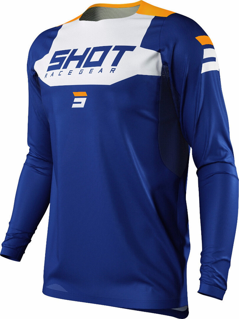 Shot Contact Chase Motocross Jersey, white-blue, Size M, white-blue, Size M