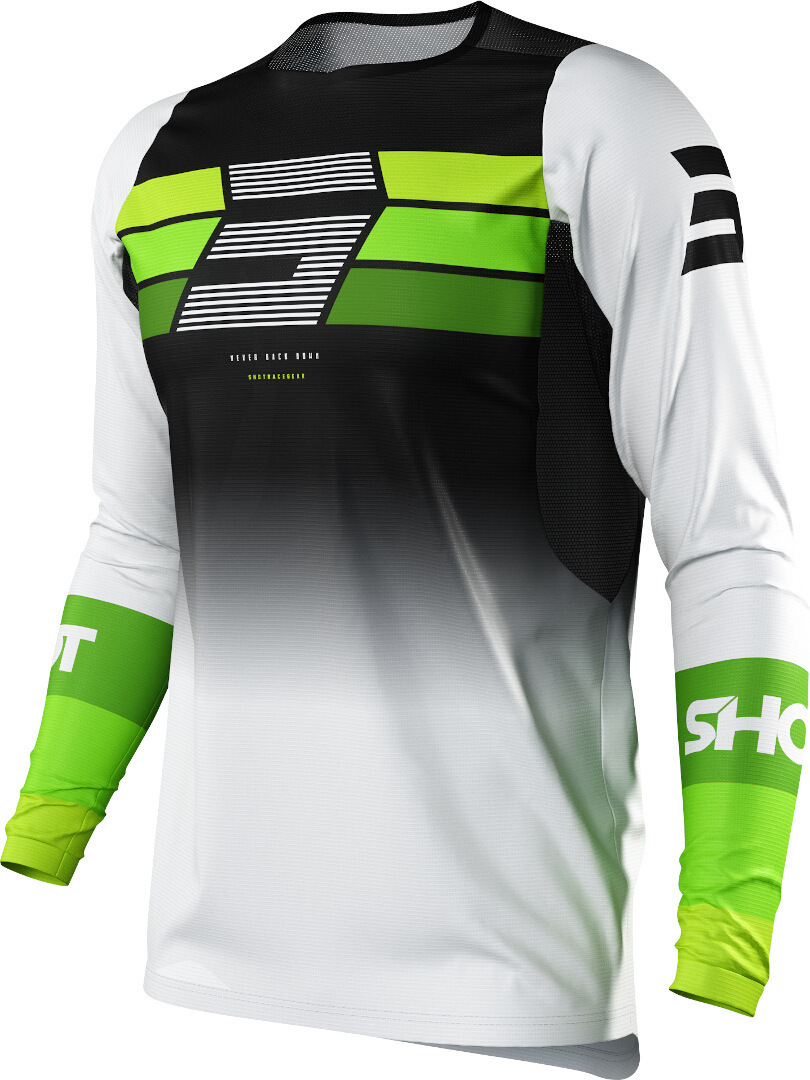 Shot Contact Story Motocross Jersey, black-white-green, Size XL, black-white-green, Size XL