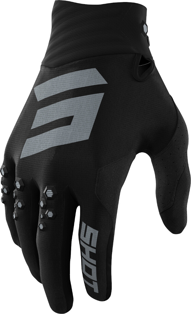 Shot Contact Motocross Gloves, black-grey, Size M L, black-grey, Size M L