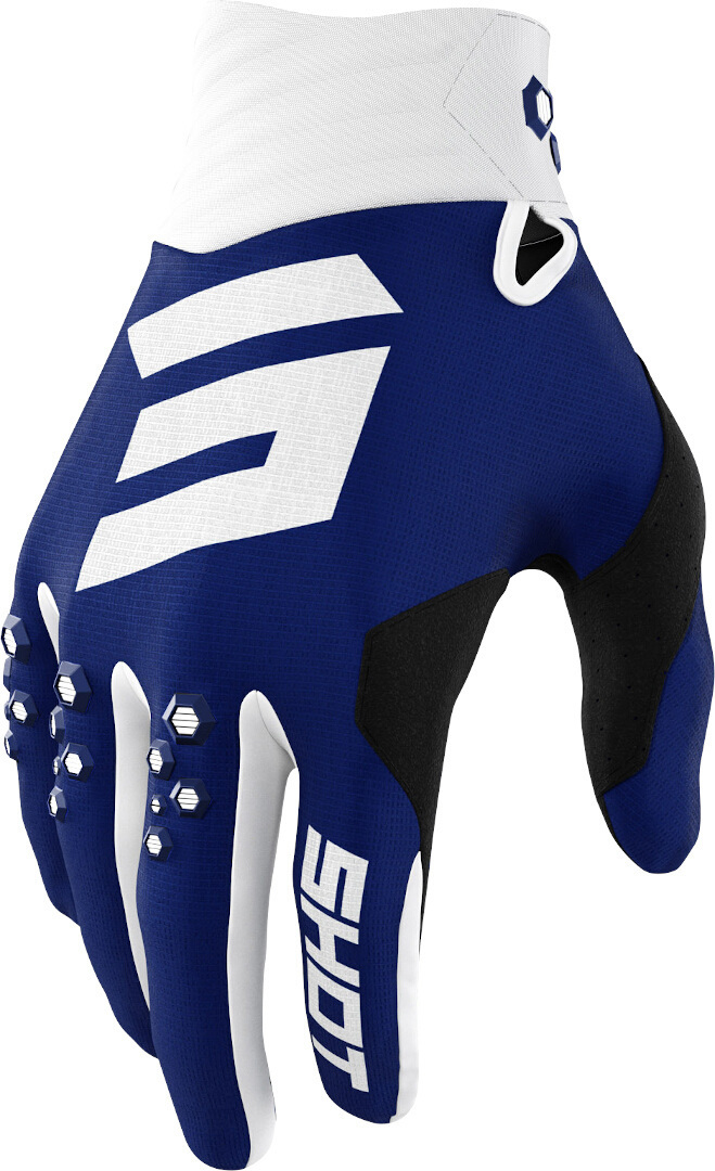 Shot Contact Motocross Gloves, white-blue, Size M L, white-blue, Size M L
