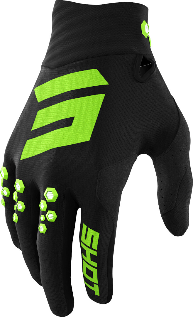 Shot Contact Motocross Gloves, black-green, Size L, black-green, Size L