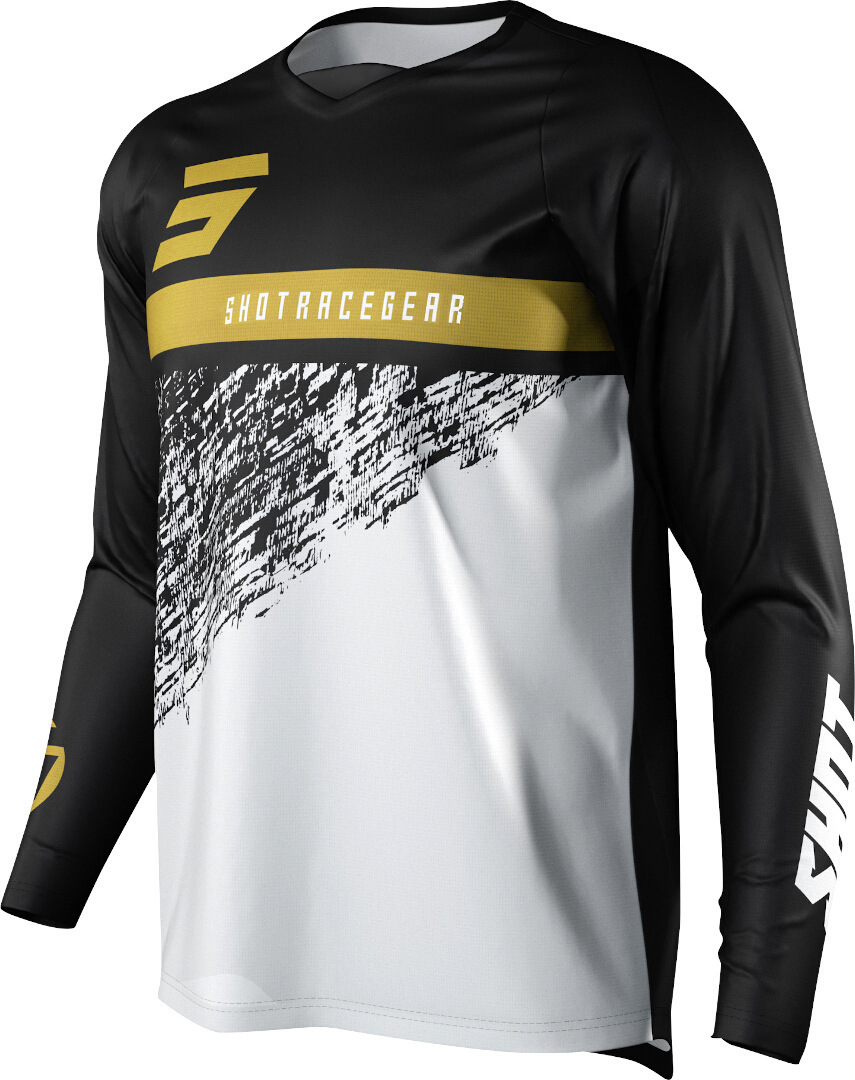 Shot Devo Roll Motocross Jersey, svart-vit-guld, storlek L