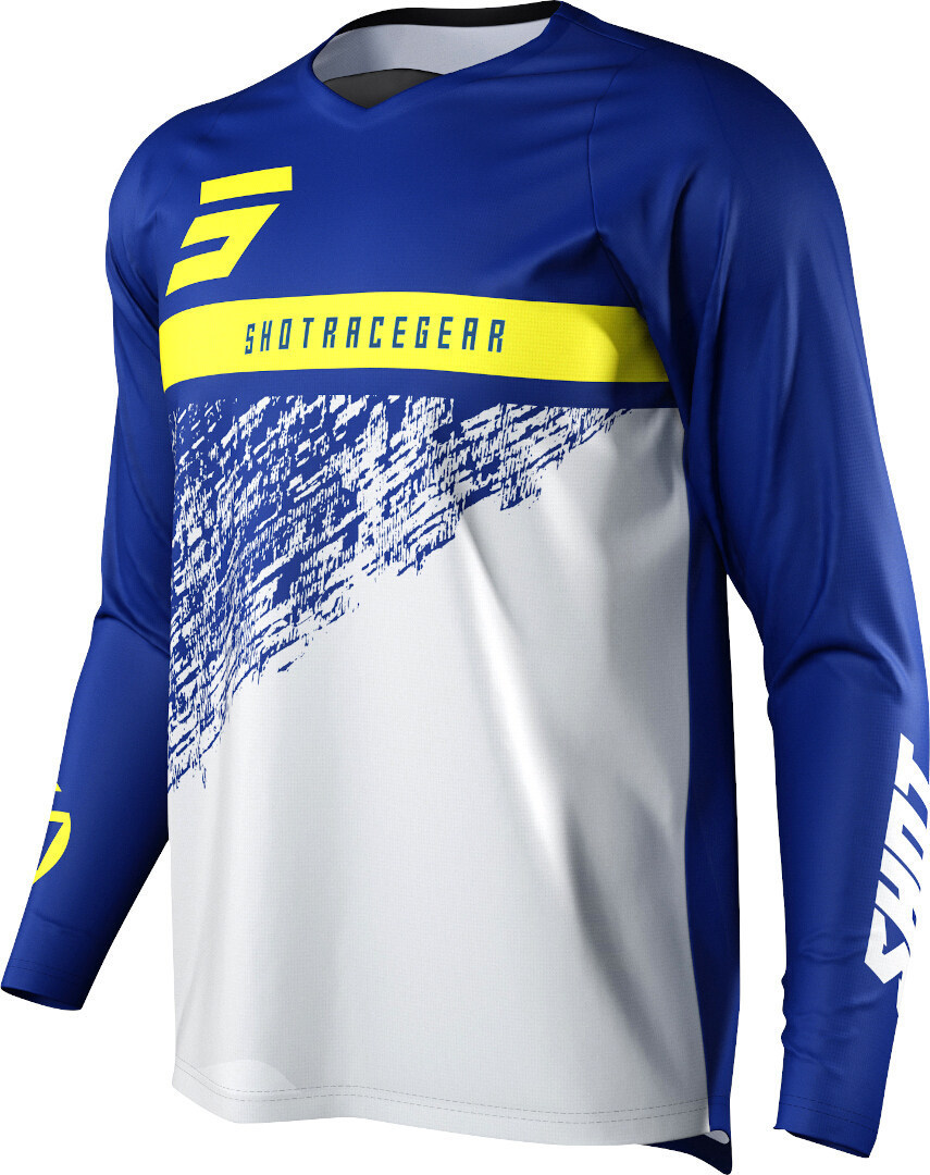Shot Devo Roll Motocross Jersey, vit-blå-gul, storlek L