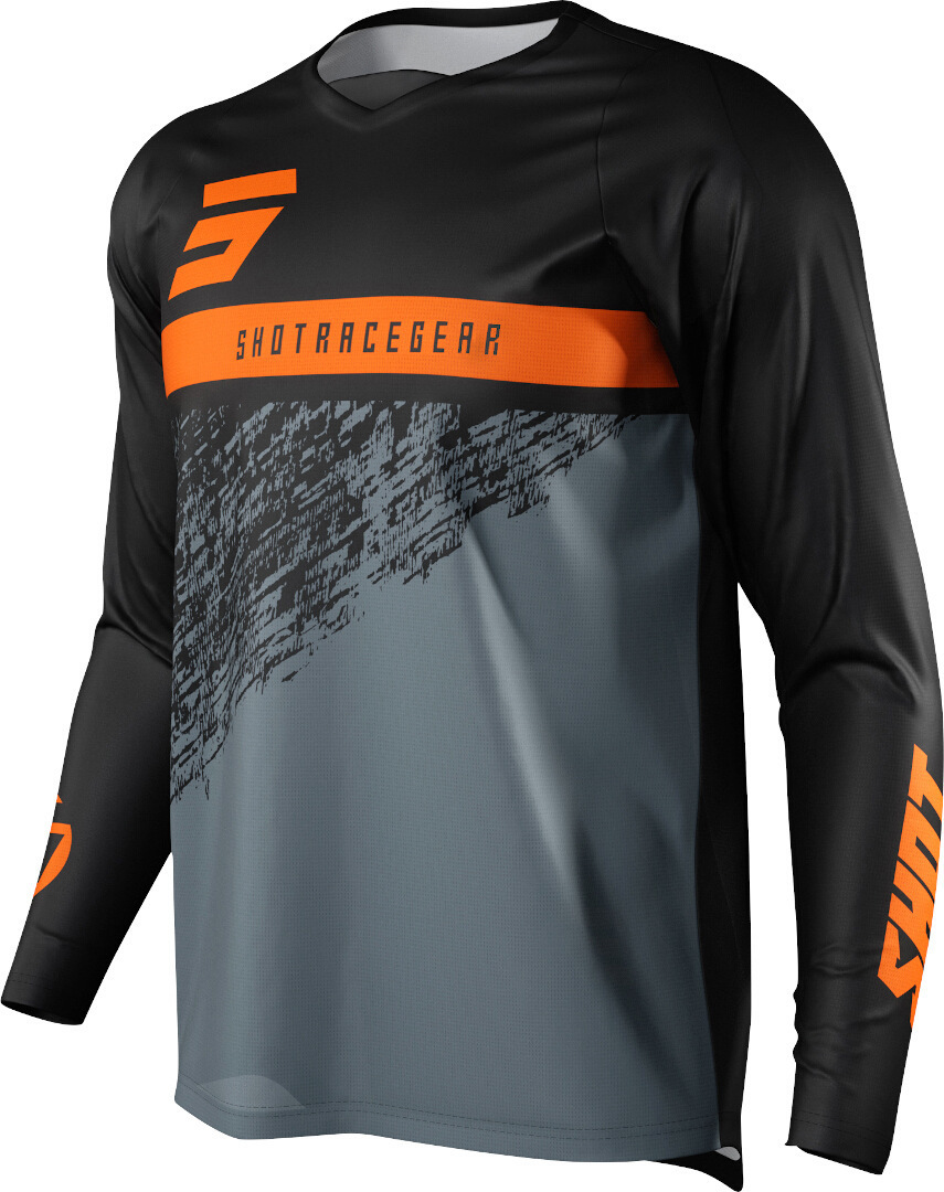 Shot Devo Roll Motocross Jersey, black-orange, Size M, black-orange, Size M