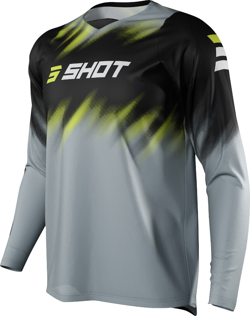 Shot Devo Versus Motocross Jersey, black-grey-yellow, Size S, black-grey-yellow, Size S