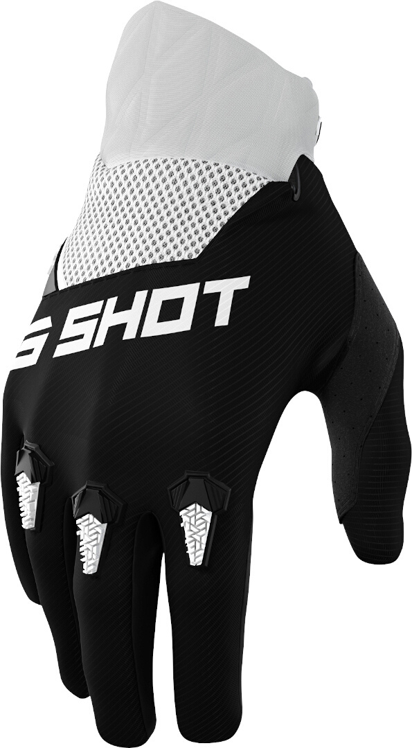Shot Devo Motocross Gloves, black-white, Size M L, black-white, Size M L