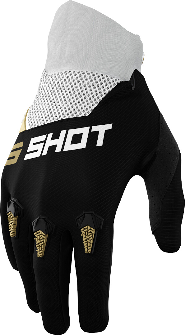 Shot Devo Motocross Gloves, black-gold, Size M L, black-gold, Size M L