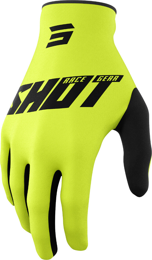 Shot Raw Burst Motocross Gloves, black-yellow, Size S, black-yellow, Size S
